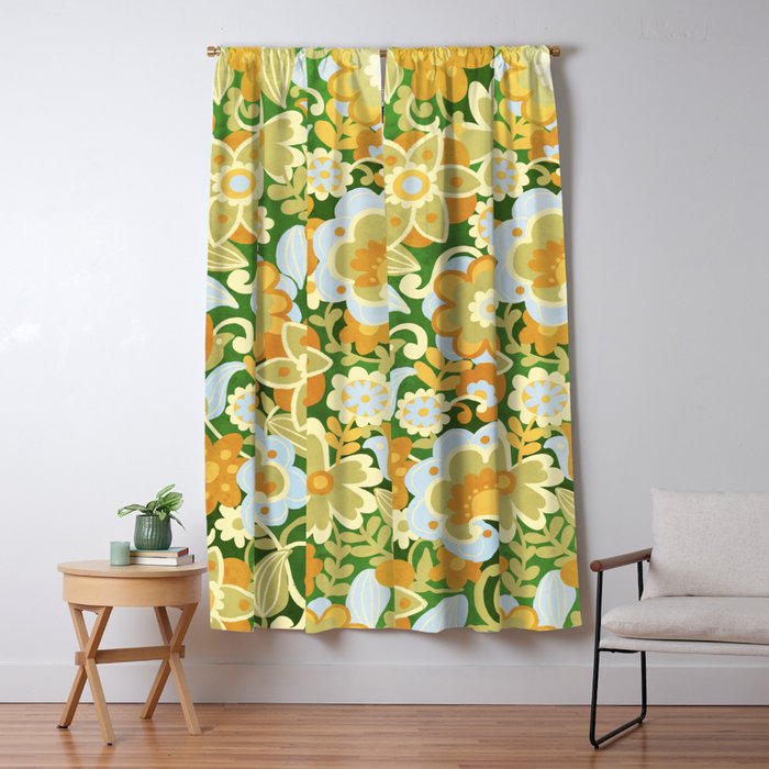 1970s in Green Window Curtain Gallery Image 5