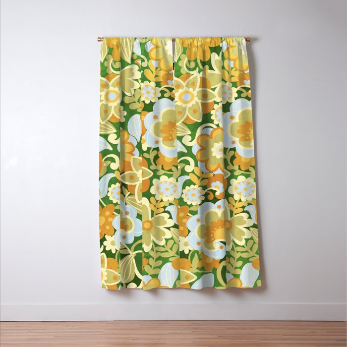 1970s in Green Window Curtain Gallery Image 3