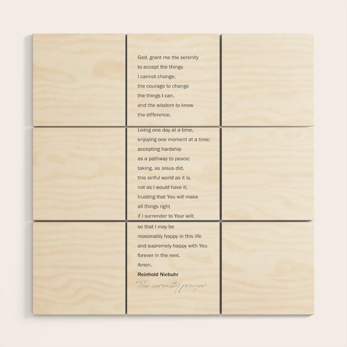 The Serenity Prayer Wood Wall Art Gallery Image 1
