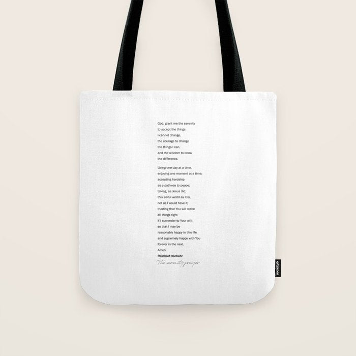 The Serenity Prayer Tote Bag Gallery Image 1