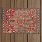 Khamseh  Antique Fars Persian Rug Print Outdoor Rug Gallery Image 1