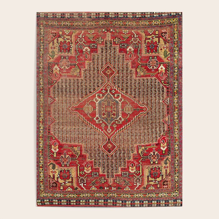 Khamseh  Antique Fars Persian Rug Print Poster Gallery Image 4