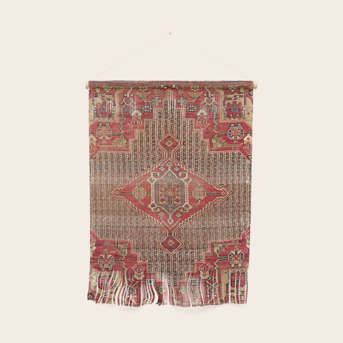 Khamseh  Antique Fars Persian Rug Print Wall Hanging Gallery Image 1