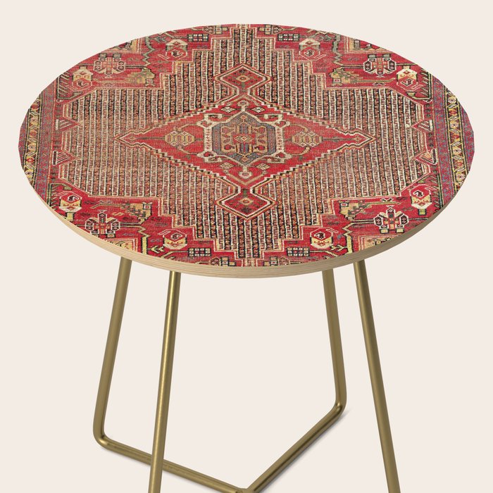 Khamseh  Antique Fars Persian Rug Print Side Table Gallery Image 2