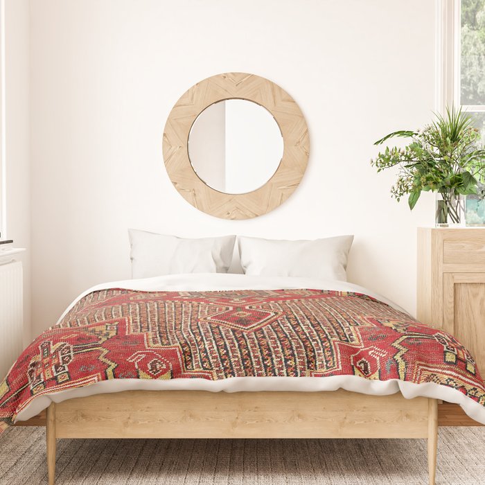 Khamseh  Antique Fars Persian Rug Print Duvet Cover Gallery Image 3