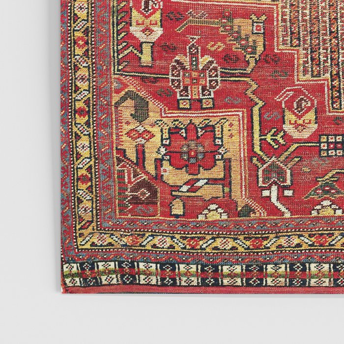 Khamseh  Antique Fars Persian Rug Print Poster Gallery Image 3
