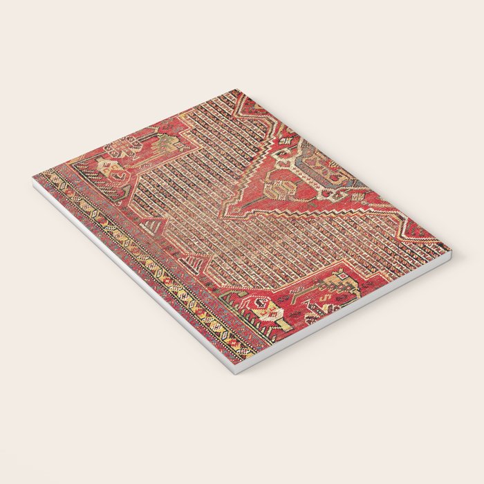 Khamseh  Antique Fars Persian Rug Print Notebook Gallery Image 3