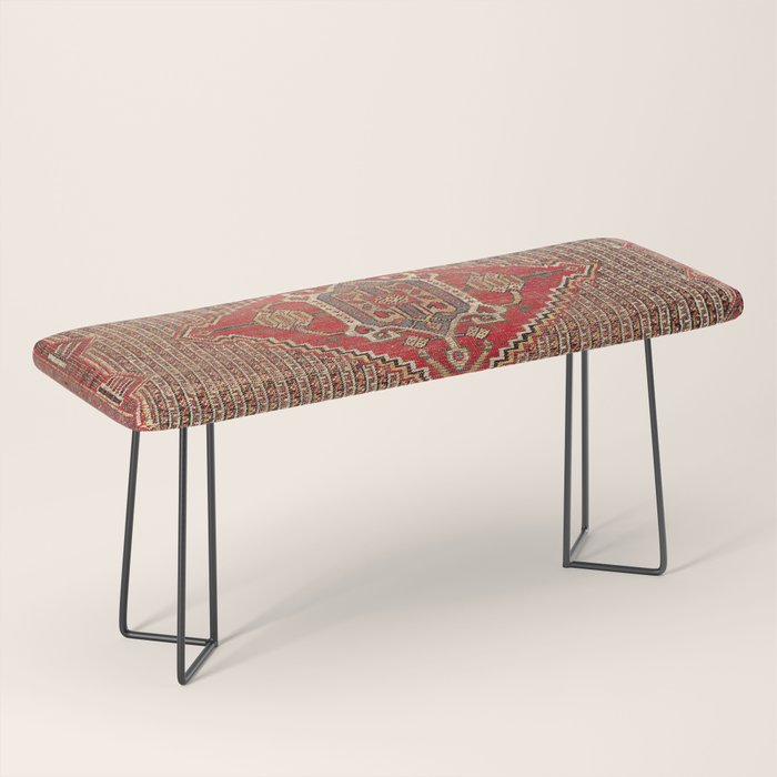 Khamseh  Antique Fars Persian Rug Print Bench Gallery Image 1