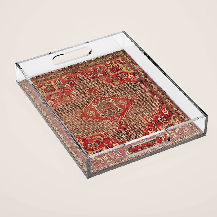 Khamseh  Antique Fars Persian Rug Print Acrylic Tray Gallery Image 1