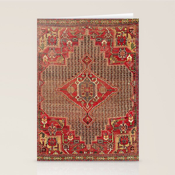 Khamseh  Antique Fars Persian Rug Print Stationery Card Gallery Image 2