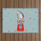 Unicorn Gumball Poop Outdoor Rug Gallery Image 1