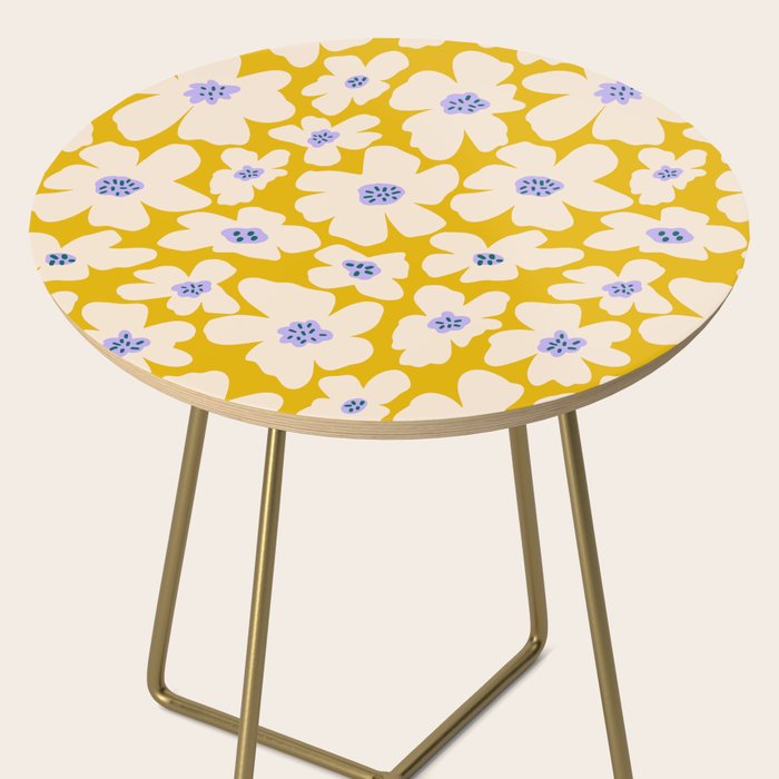 Retro Daisy - yellow, white and purple  Side Table Gallery Image 2