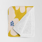 Retro Daisy - yellow, white and purple  Throw Blanket Gallery Image 3