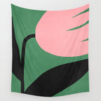Abstract Flora - green & pink Wall Tapestry Gallery Image 4