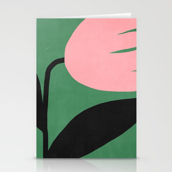 Abstract Flora - green & pink Stationery Card Gallery Image 2