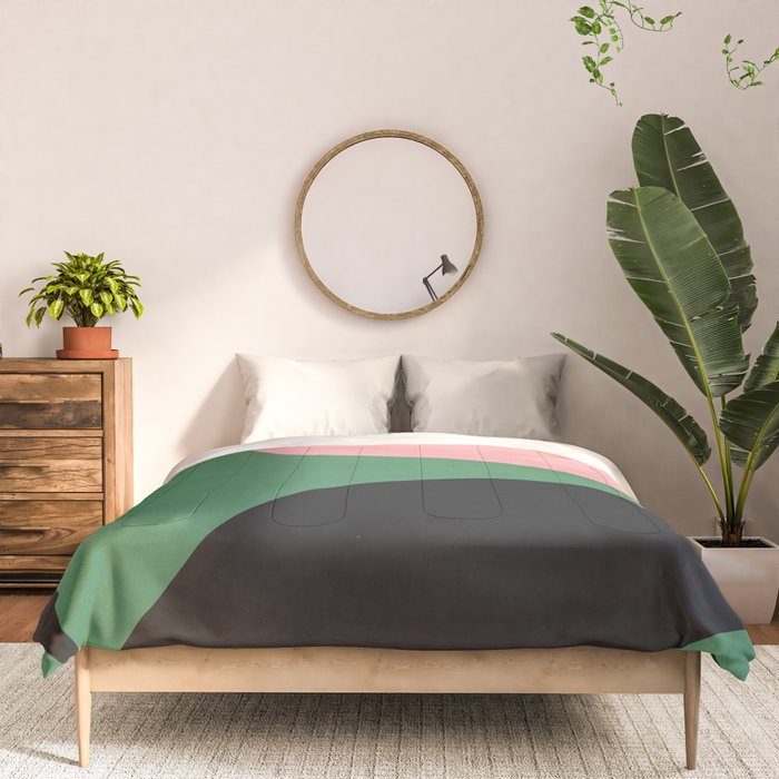 Abstract Flora - green & pink Comforter Gallery Image 3