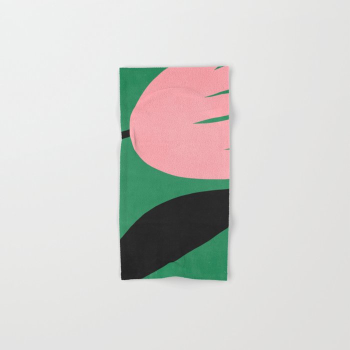 Abstract Flora - green & pink Bath Towel Gallery Image 1