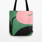 Abstract Flora - green & pink Tote Bag Gallery Image 1