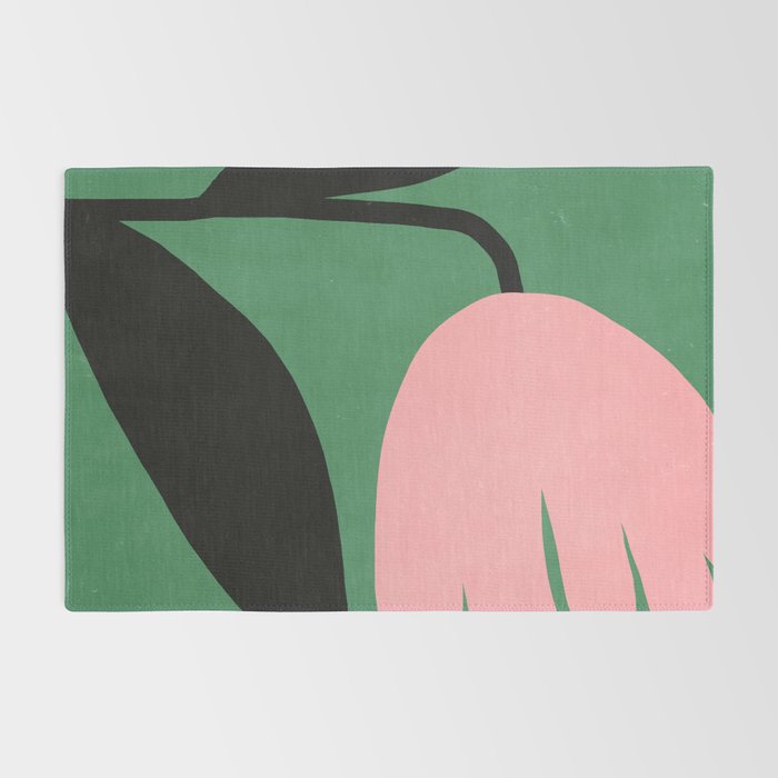 Abstract Flora - green & pink Rug Gallery Image 2