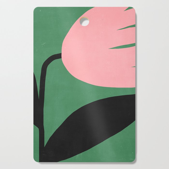Abstract Flora - green & pink Cutting Board Gallery Image 1