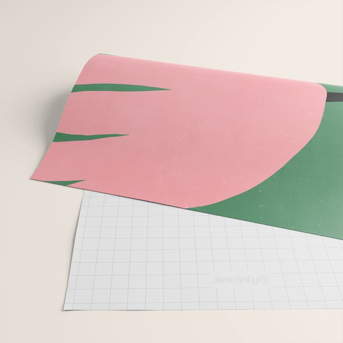 Abstract Flora - green & pink Wrapping Paper Gallery Image 2