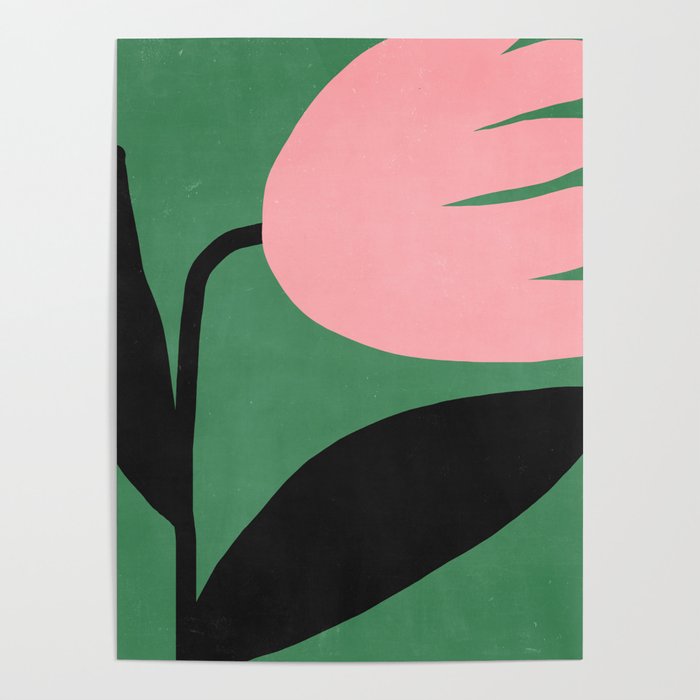 Abstract Flora - green & pink Poster Gallery Image 4