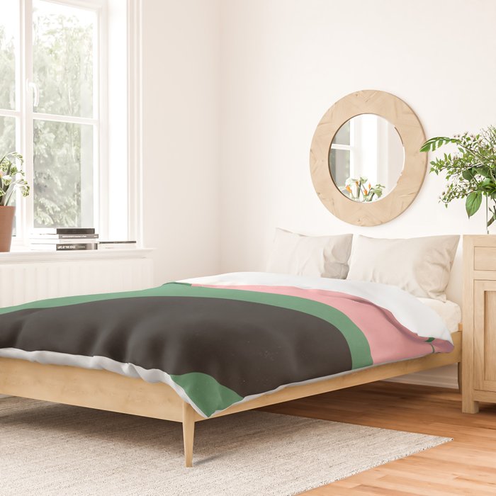 Abstract Flora - green & pink Duvet Cover Gallery Image 2