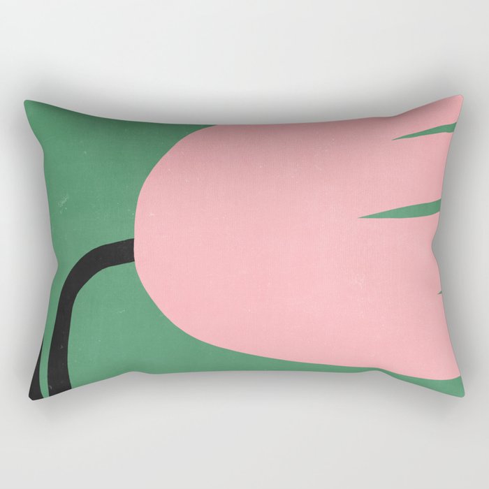 Abstract Flora - green & pink Rectangular Pillow Gallery Image 1