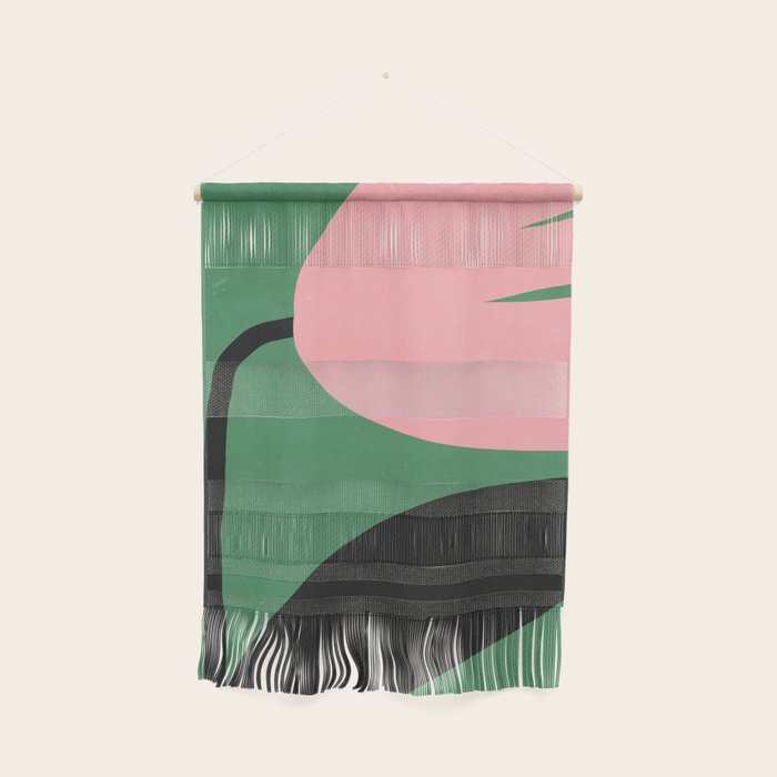 Abstract Flora - green & pink Wall Hanging Gallery Image 1