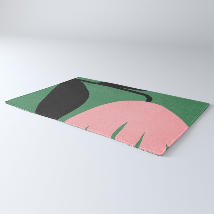 Abstract Flora - green & pink Rug Gallery Image 3