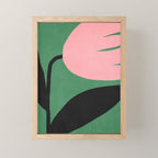 Abstract Flora - green & pink Mini Art Print Gallery Image 1