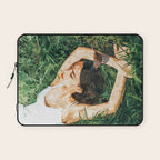 Jungle Nap Painting, Nature Illustration, Woman & Birds Portrait Laptop Sleeve Gallery Image 1