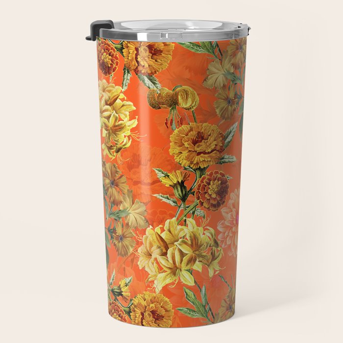 Vintage & Shabby Chic - Warm Sunny Yellow Flower Garden Travel Mug Gallery Image 3