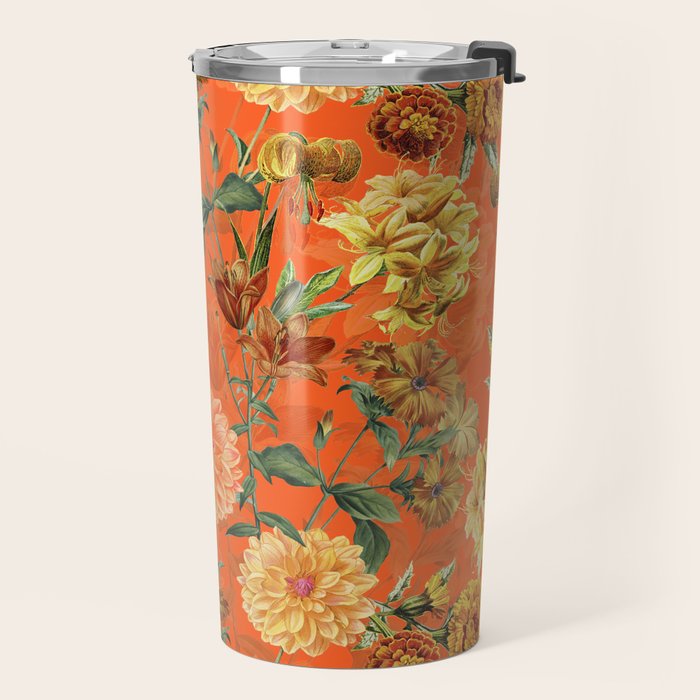 Vintage & Shabby Chic - Warm Sunny Yellow Flower Garden Travel Mug Gallery Image 2