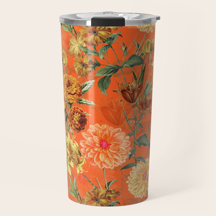 Vintage & Shabby Chic - Warm Sunny Yellow Flower Garden Travel Mug Gallery Image 1