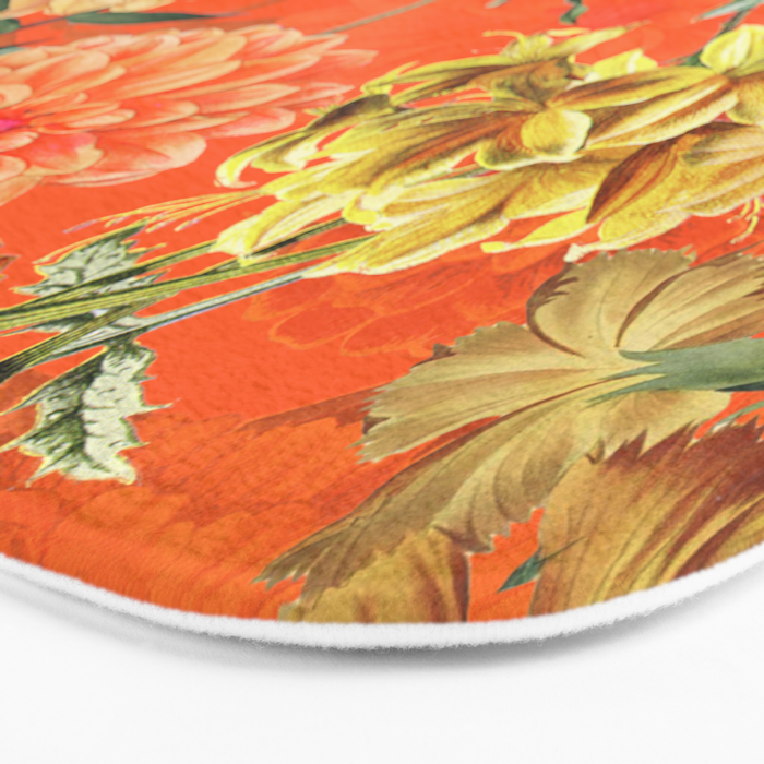 Vintage & Shabby Chic - Warm Sunny Yellow Flower Garden Bath Mat Gallery Image 3