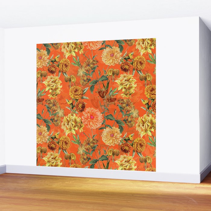 Vintage & Shabby Chic - Warm Sunny Yellow Flower Garden Wall Mural Gallery Image 2