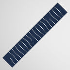 Blue and White Minimal Striped, Dots Pattern Table Runner Gallery Image 3