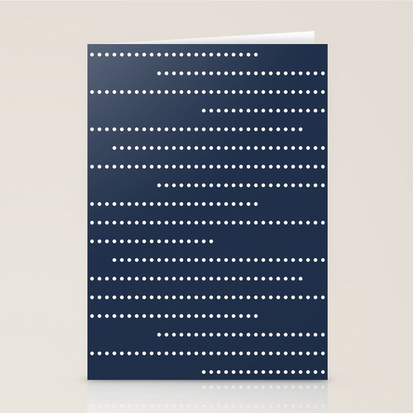 Blue and White Minimal Striped, Dots Pattern Stationery Card Gallery Image 1
