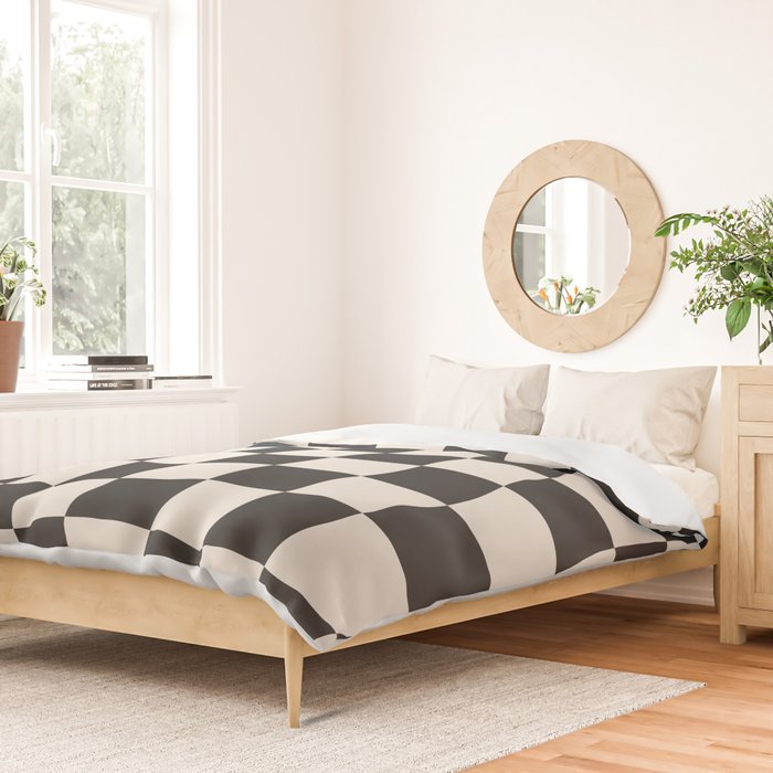 Black and White Wavy Checkered Pattern Duvet Cover Gallery Image 2