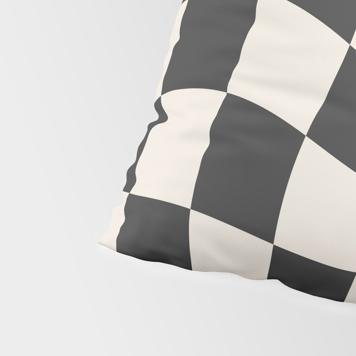 Black and White Wavy Checkered Pattern Pillow Sham Gallery Image 4