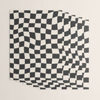 Black and White Wavy Checkered Pattern Wrapping Paper Gallery Image 3