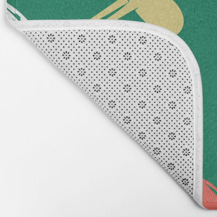 Green christmas reindeer animal pattern Bath Mat Gallery Image 2