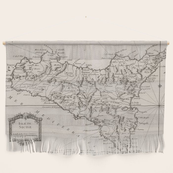 Vintage Map of Sicily Italy (1764) Wall Hanging Gallery Image 1
