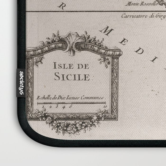 Vintage Map of Sicily Italy (1764) Laptop Sleeve Gallery Image 3