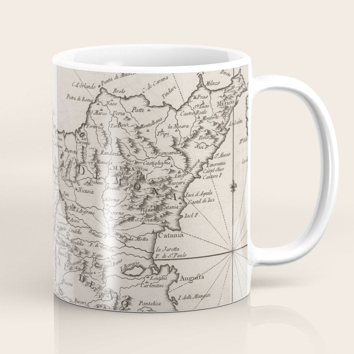 Vintage Map of Sicily Italy (1764) Coffee Mug Gallery Image 1
