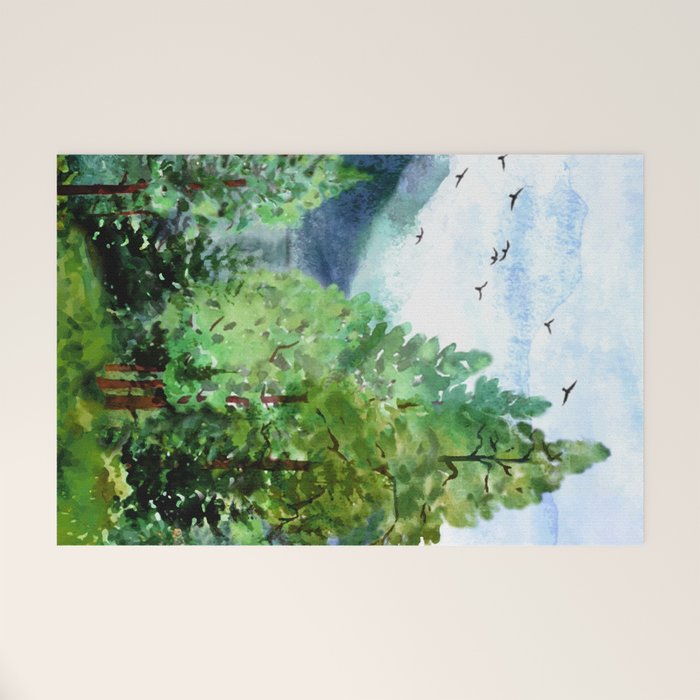 Mountain Forest Welcome Mat Gallery Image 1