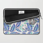 Happy Sloth - Tropical Blue Leaves Laptop Sleeve Gallery Image 2