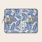 Happy Sloth - Tropical Blue Leaves Laptop Sleeve Gallery Image 1