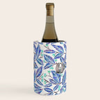 Happy Sloth - Tropical Blue Leaves Wine Chiller Gallery Image 3